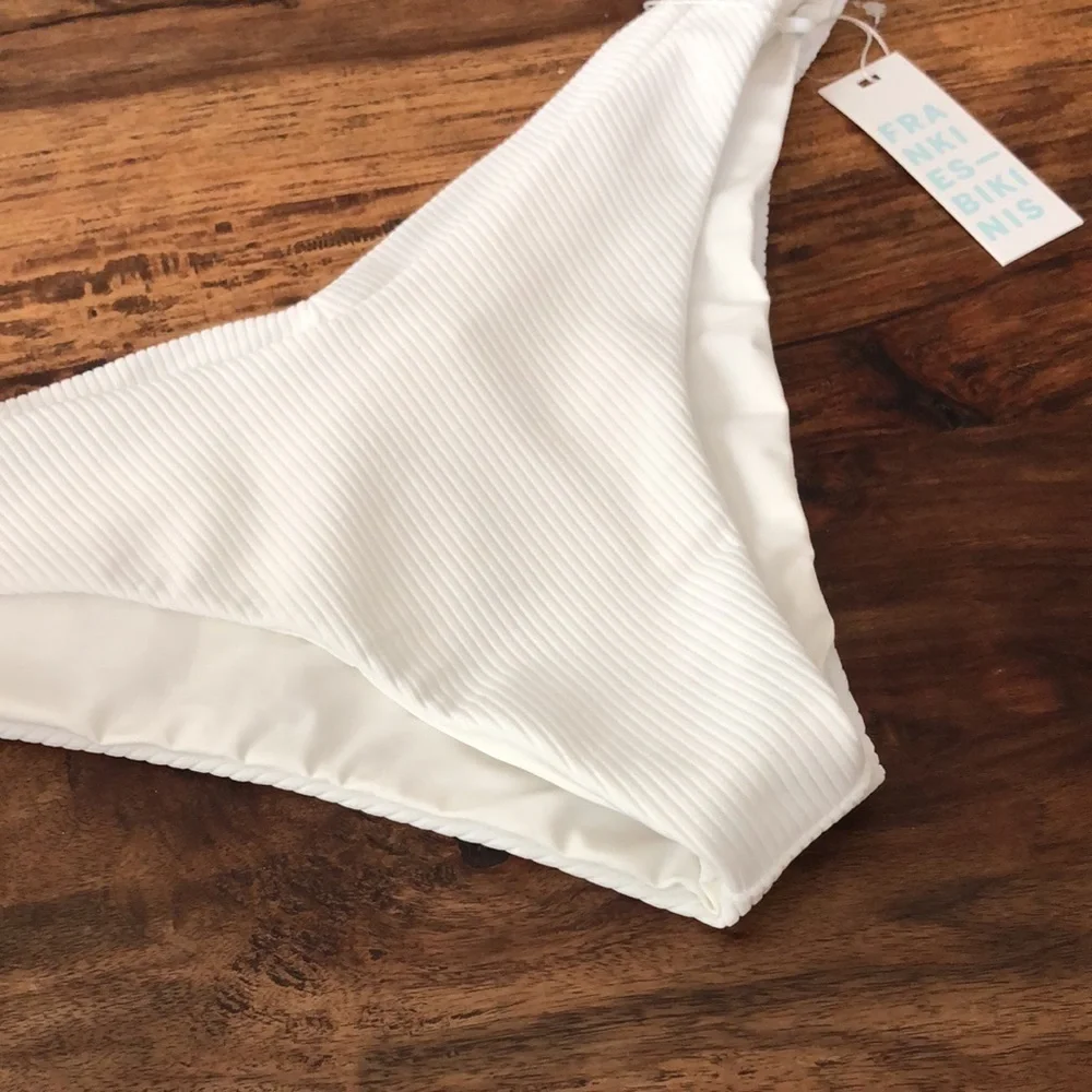 Frankie’s Bikinis Austin Ribbed Bottom White XL